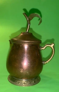 Vintage Fruit Copper Brass Cream Creamer Leaf/Apple design 4 oz 4 1/2" x 3 1/2" - Bild 1 von 10