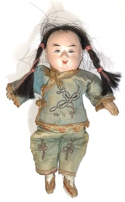 AUTHENTIC ANTIQUE JAPANESE DOLL ITCHIMATSU NINGYO GIRL 7” MEIJI PERIOD - Image 1 of 4