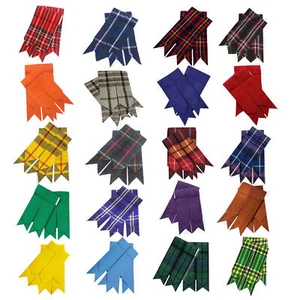 New Scottish Kilt Hose Sock Flashes Garter Pointed Various Tartans Highland Wear - Picture 1 of 49