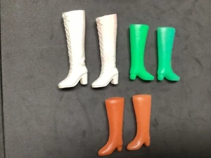 Vintage Barbie 1960s 1970s Mod Era Gogo Faux Lace Up & Regular Boots 3 Pairs - Picture 1 of 2