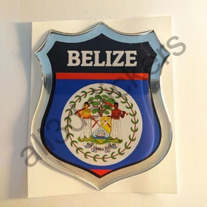 Pegatina Emblema de Belice 3D Resina Cúpula Gel Bandera de Belice Vinilo Calcomanía Coche Laptop - Imagen 1 de 3