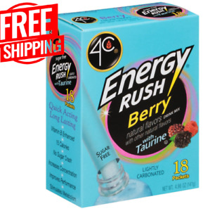 4C Energy Rush Berry Drink Mix 4.96 Oz. 18 Packet, FREE SHIPPING