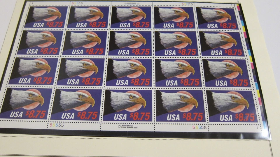 1988 $8.75 Eagle & Moon Mint U.S. Postage Pane (20 stamps) - Image 1 of 1
