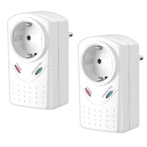 2 x adaptateur de prise protection contre les surtensions max. 3380 watts protection contre la foudre protection de l'appareil - Photo 1/2