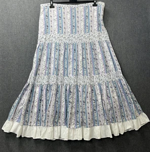 Evans skirt size 18 blue ditsy floral print tiered frilled prairie boho whimsy - Picture 1 of 19