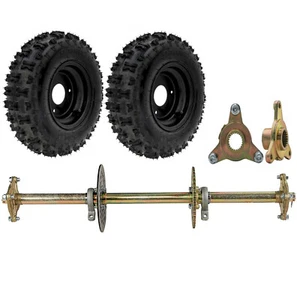 32" Rear Live Axle Complete Kit Sprocket & Hub 6" Wheels Go Kart Golf Cart ATV - Picture 1 of 9