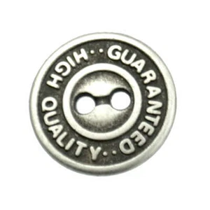 METAL SILVER 2 HOLE FLAT SEWING CRAFT JEAN BUTTON Size 14mm (22L) - Picture 1 of 2