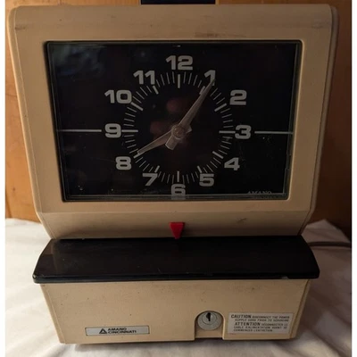 Reloj Punzón de Tiempo Analógico Vintage Amano Cincinnati Funcionando Foto 1 de 3