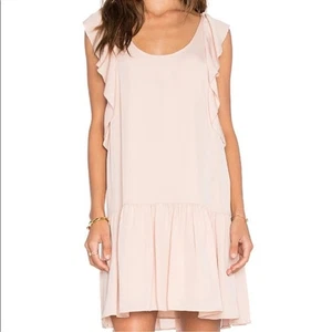 Joie Larose Dress in Garden Rose 100% Silk Ruffle Sleeves Drop Waist XXS Pink - Picture 1 of 8