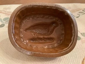 Antike Steinzeug glasiert Lebensmittel Pudding Form Topf Landhaus Vogel.  T1 - Bild 1 von 4