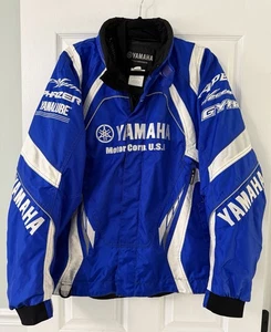Vintage Yamaha Racing Jacket Size Mens M LOGO Yamalube Reflex Liner Blue Heavy - Picture 1 of 12