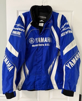 Chaqueta de Carreras Yamaha De Colección Talla Para Hombre M LOGO Yamalube Reflex Forro Azul Pesado Foto 1 de 4