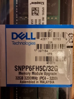 SNPP6FH5C/32G 32GB  DDR4 PC4 - 3200 New In Box - Image 1 of 2
