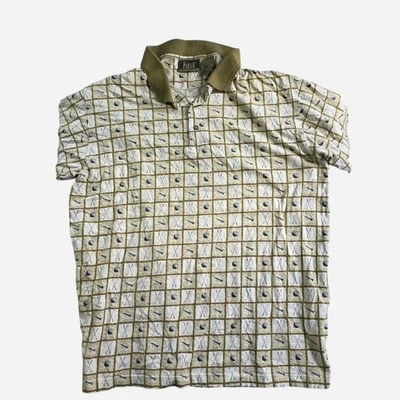 Camisa Polo de Golf Farah De Colección Para Hombre Grande L Años 90 Y2K Golfcore Tostado Rejilla Retro... Foto 1 de 4