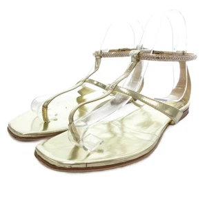 Christian Dior Sandalen Damen Größe 34 Gold Leder - Bild 1 von 8