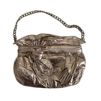 Bolso de Hombro Loeffler Randall X Target Oro Rosa Cadena Metálica Cartera Arco Fiesta Foto 1 de 4