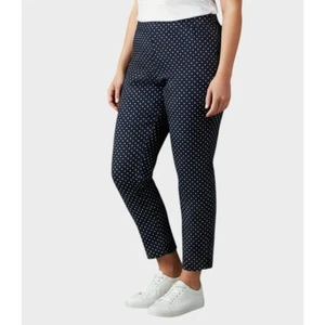 Isaac Mizrahi Live! Navy Blue White Dots 20W Pants Ankle Capri  - Picture 1 of 9