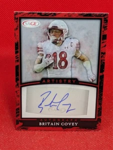 2022 SAGE Artistry Red Parallel Auto #A-BC2 Britain Covey (RC, AU) - Picture 1 of 2