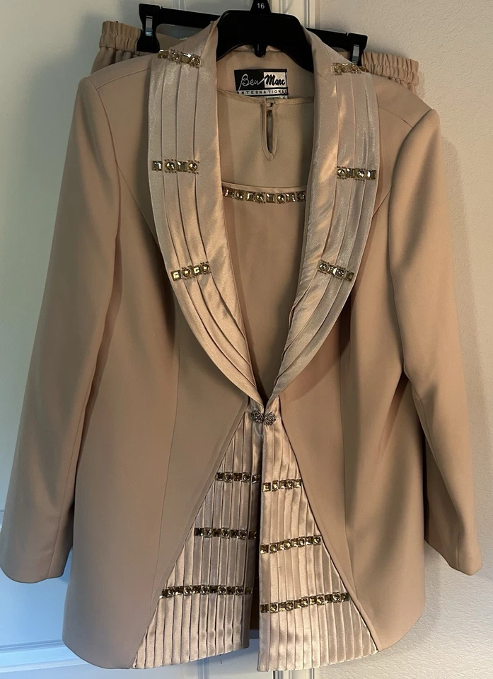 Traje de Iglesia Ben Marc Internacional Talla 16 Beige Ocasión Especial Foto 1 de 4