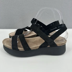 Sandalias de plataforma de gamuza Munro Juniper para mujer 9M negras tobillo nobuck corcho M511086 - Imagen 1 de 18