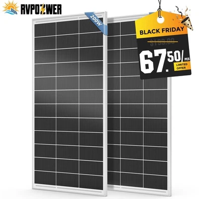 400W 12V Solar Panel 18BB N-type Battery Charge RV PV Home Off-Grid Battery Powe - Image 1 of 4