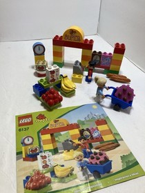 Lego Duplo 6137 My First Supermarket Food Grocery Store 38 Pcs Manual Figures