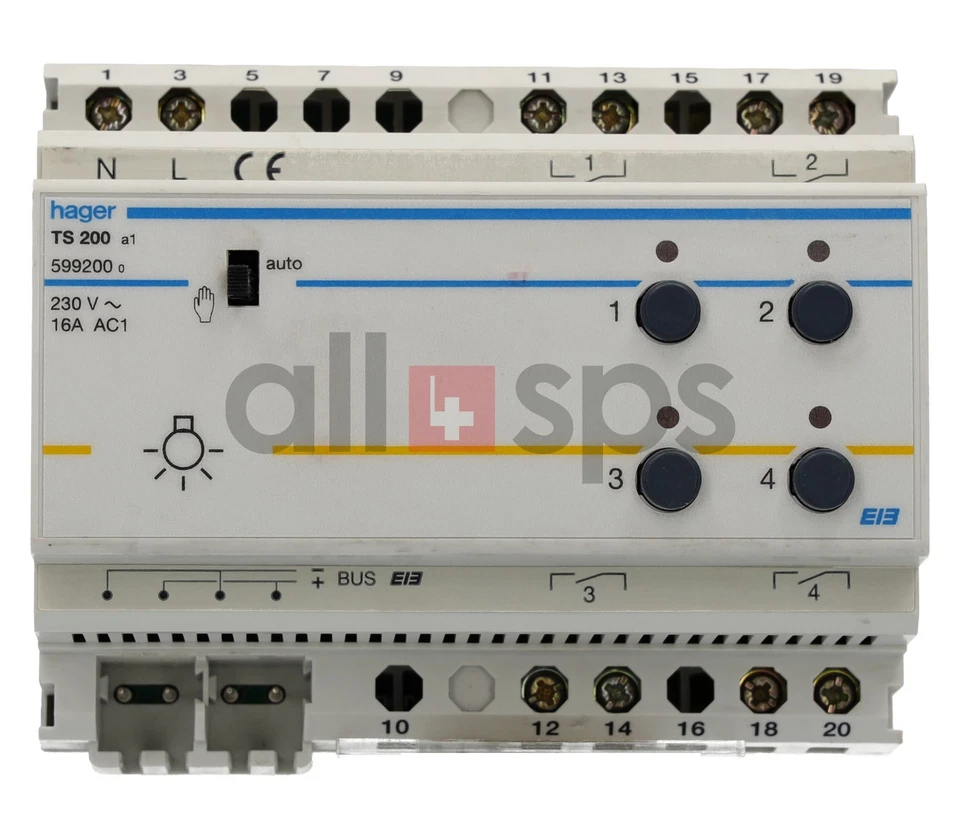 HAGER TEBIS 4 FACH SCHALTAUSGANG 16A - TS200A1 (USED) - Image 1 of 1