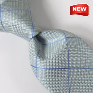 CLUB ROOM Men Tie, Plaid Patter, Mint Green & Blue lines, REGULAR PRICE $55, NWT - Picture 1 of 9