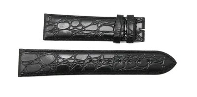 Correa de reloj Longines L682122618 genuina de cuero de grano de cocodrilo negra de 20 mm Foto 1 de 3