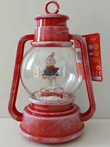 Christmas Three Kings Snow Fall Frosty Lamp Red Snowman Lantern - New - Picture 1 of 12