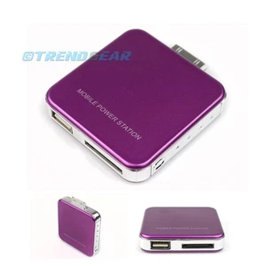 2200MAH EXTERNAL PURPLE BATTERY POWER CHARGER USB IPHONE 4S 4 3GS IPOD CLASSIC - Photo 1 sur 1