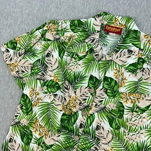 Freddies Of Pinewood Top Womens 14 Short Sleeve Button-Up Camp Floral Palm Leaf - Picture 1 of 9
