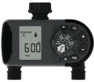 Orbit Irrigation Systems Rubinetto Tubo 2 Uscite Timer 56544 NUOVO SCATOLA DANNEGGIATA.    57 - Foto 1 di 4