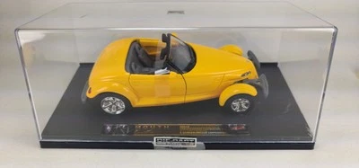 Vintage Ray Plymouth Prowler 1:32 Scale Diecast Speedy Power w/case stand yellow - Image 1 of 4