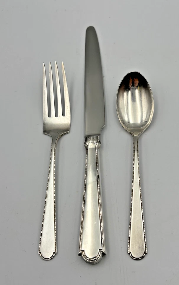 Antique Cooper Bros. & Sons Sheffield England 1920s Bead Pattern Sterling Silver - Image 1 of 4