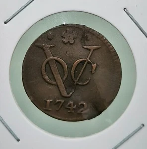 1742 Dutch Netherlands Voc 1 Duit New York Penny Holland GRADE Coin_N16 - Picture 1 of 4