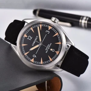 Fashion 41mm Corgeut Black Dial Sapphire Glass Sea-Gull Automatic Mens Watch - Picture 1 of 7
