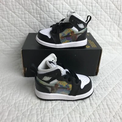 Nike Air Jordan 1 MID (TD) Niños Pequeños Zapatos Talla 3C Holograma DR9494-001 Foto 1 de 4