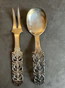 Brodrene Lohne Kloster Salad Serving Set Norwegian 830 Silver 1950s - Picture 1 of 15