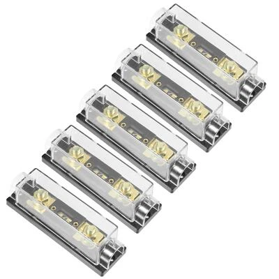5pcs 300 Amp 0 4 8 10 Jauge En Ligne ANL Fusible Support Clair Bloc noir - Photo 1/4