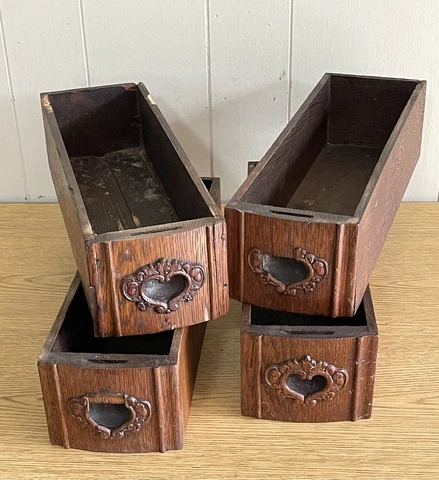 Antique The Standard Sewing Machine Co Model A Arrow Set Of 4 OAK DRAWERS Rough Cover