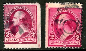 Sc #219 220 GUÍAS DE FLECHAS Elegante Cancelar Billete Washington de 2 Céntimos 1890-3 EE. UU. 67E64 - Imagen 1 de 3