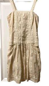 ABS Collection Allen Schwartz Country Girl Kleid 3-farbig elfenbeinfarben gestreift Größe 0 XS - Bild 1 von 4