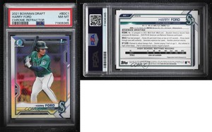 2021 Bowman Draft Chrome Refractor Harry Ford #BDC-1 PSA 8