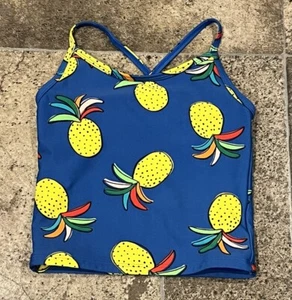 Hanna Andersson girls Pineapple Print Tankini Top Swimsuit size 110 cm US 5 - Picture 1 of 4