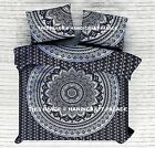 Indien Ombre Mandala Black Bedcover King Size Bed Sheet Hippie Boho Bedding Set