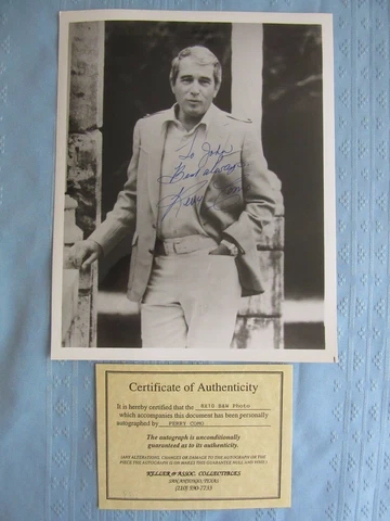 RARE SIGNED ORIGINAL W/COA PERRY COMO B&W 8X10 PHOTO #2 Cover