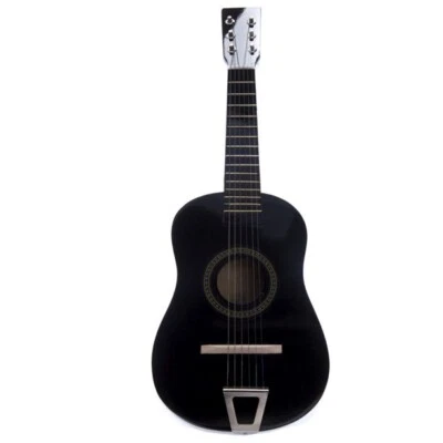 Mini Acoustic Guitar Black Wood Beginner Practical Small Toy Guitarra for Kids - Image 1 of 4
