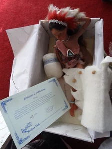 Vintage "EVOTA" Duck House Heirloom Native American Indian Girl Porcelain - Picture 1 of 6