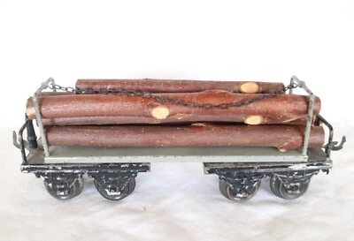 AC3285A: Vintage Bing O Gauge Stake / Bolster Wagon with Timber Load 14470/0 - Image 1 of 4